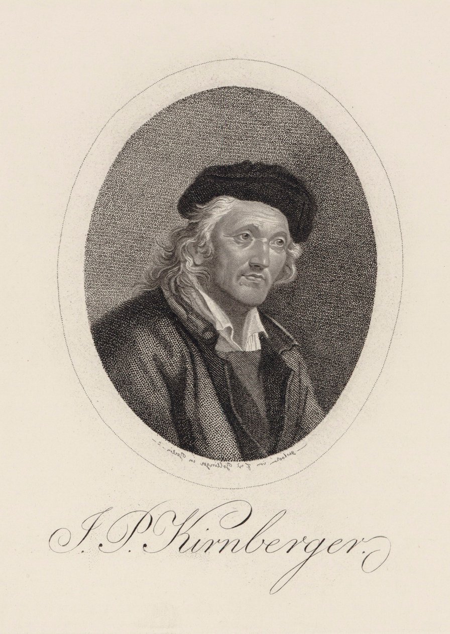 Porträtt av kompositören Johann Philipp Kirnberger 1721-1783. av Friedrich Wilhelm Bollinger