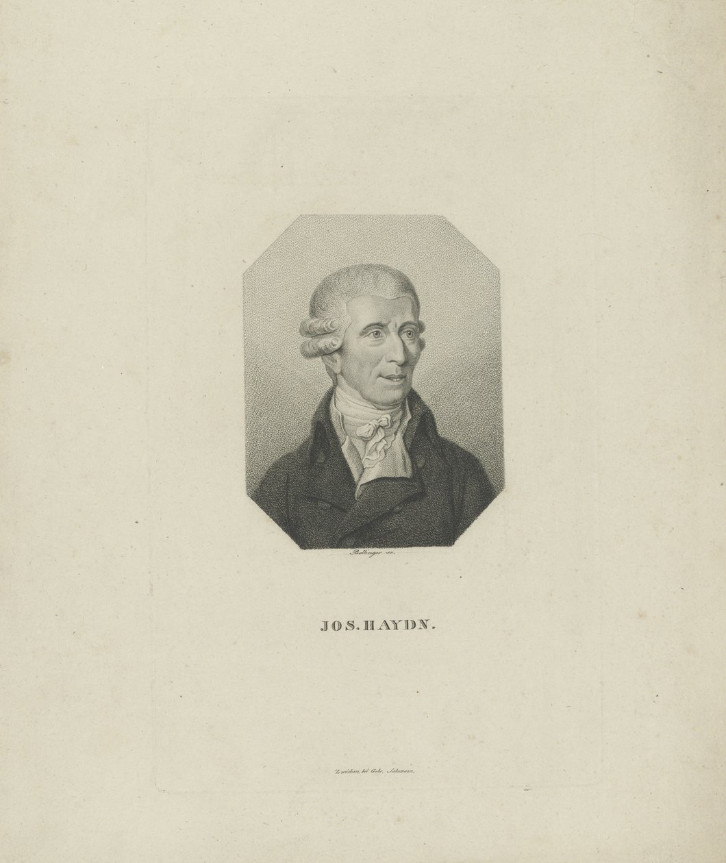 Porträtt av kompositören Joseph Haydn 1732-1809, 1818. av Friedrich Wilhelm Bollinger