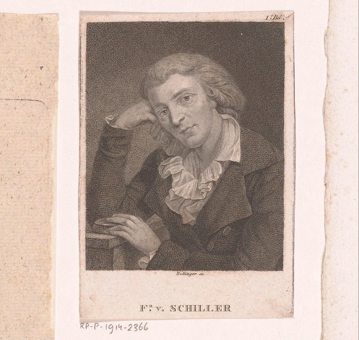 Porträtt av Friedrich von Schiller av Friedrich Wilhelm Bollinger