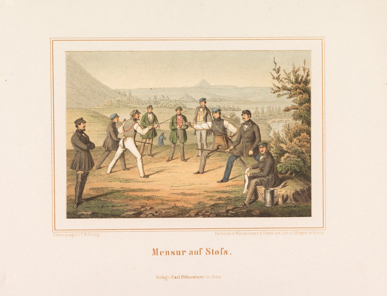 Mensur på Stofs. Bilder från tyskt studentliv, 1865. av Friedrich Wilhelm Geiling