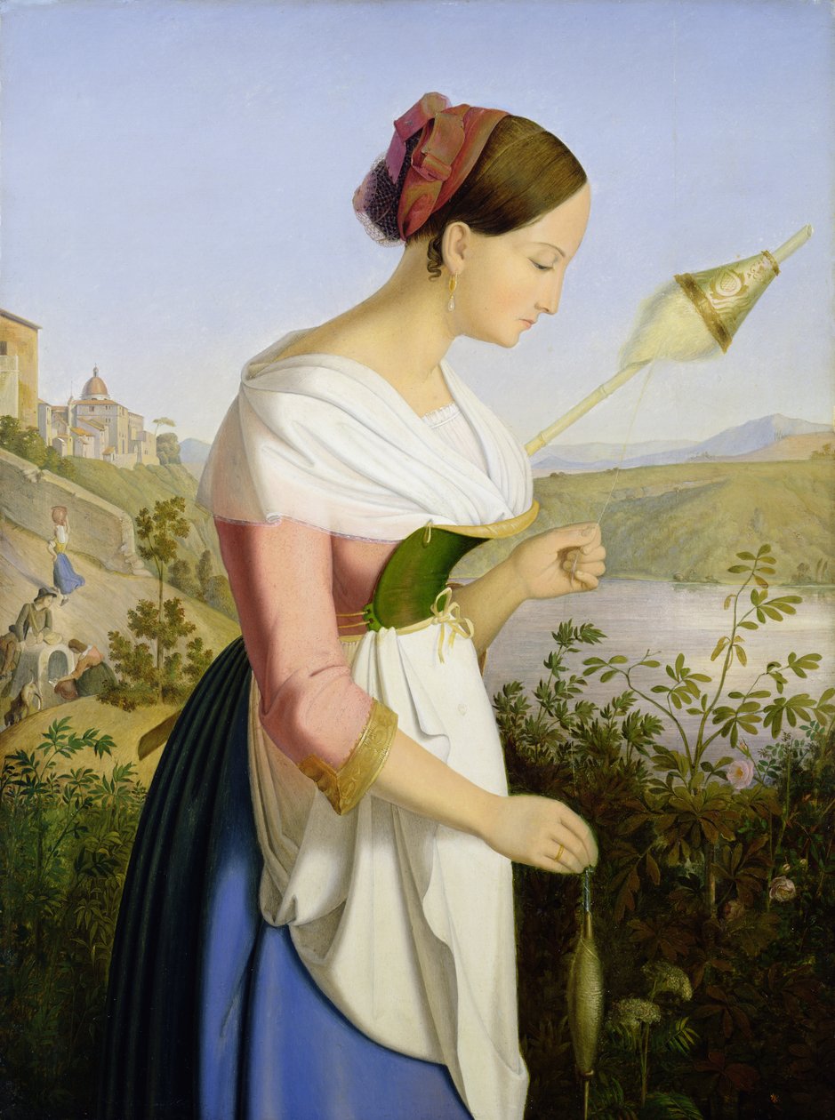 Italiensk flicka med en snurrande klänning av Friedrich Wilhelm Mueller