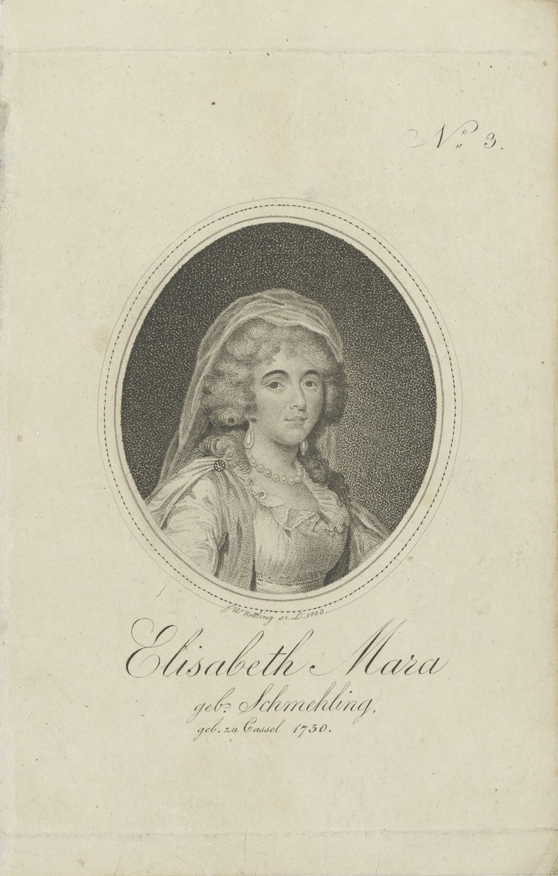 Gertrud Elisabeth Mara, född Schmeling 1749-1833, 1803. av Friedrich Wilhelm Nettling