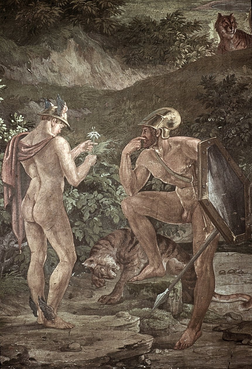 Odysseus på ön Circe, scener från Odysséen av Friedrich the Elder Preller