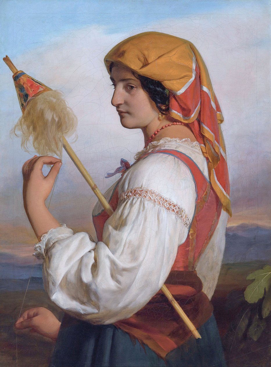 Tyska: Italiensk kvinna (Chiaruccia) med distaffel av Friedrich von Amerling
