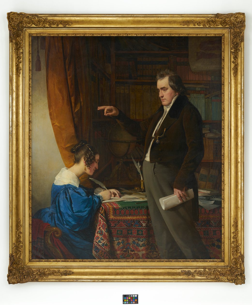 Prof. dr Ignaz Rudolf Bischoff von Altenstern dikterar för sin hustru Johanna av Friedrich von Amerling