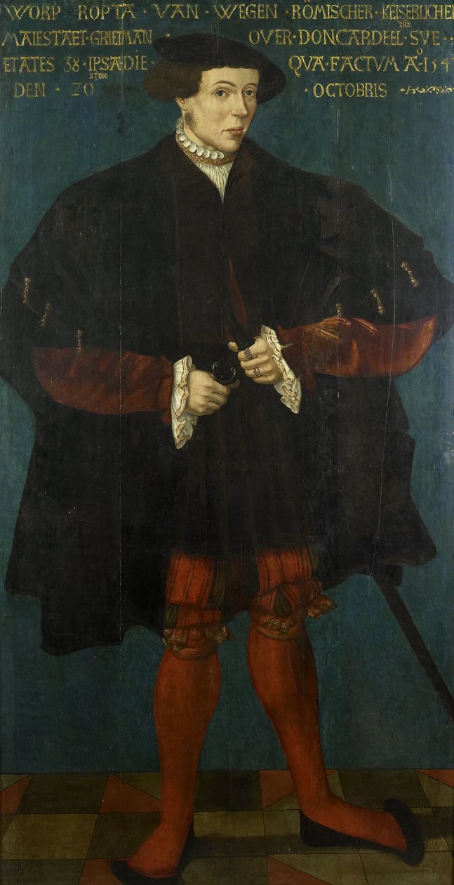 Porträtt av Worp av Ropta, överdomare i östra Dongeradeel av Friese School 1542