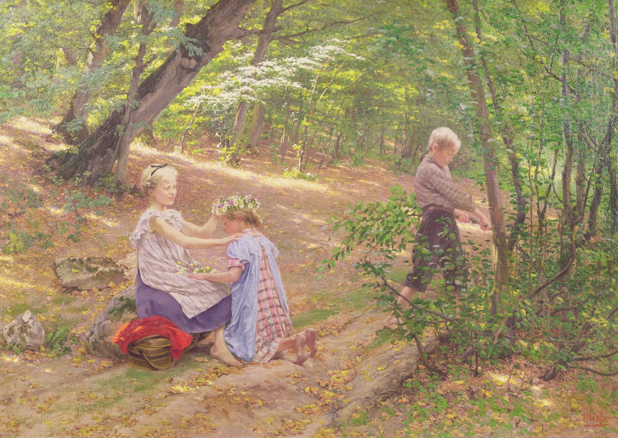 En krans av blommor, 1800-talet av Frigyes Friedrich Miess