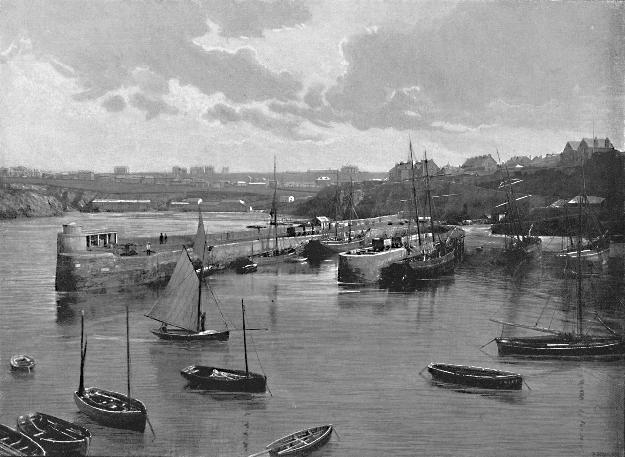 Newquay Harbour, c1896 av Frith and Co