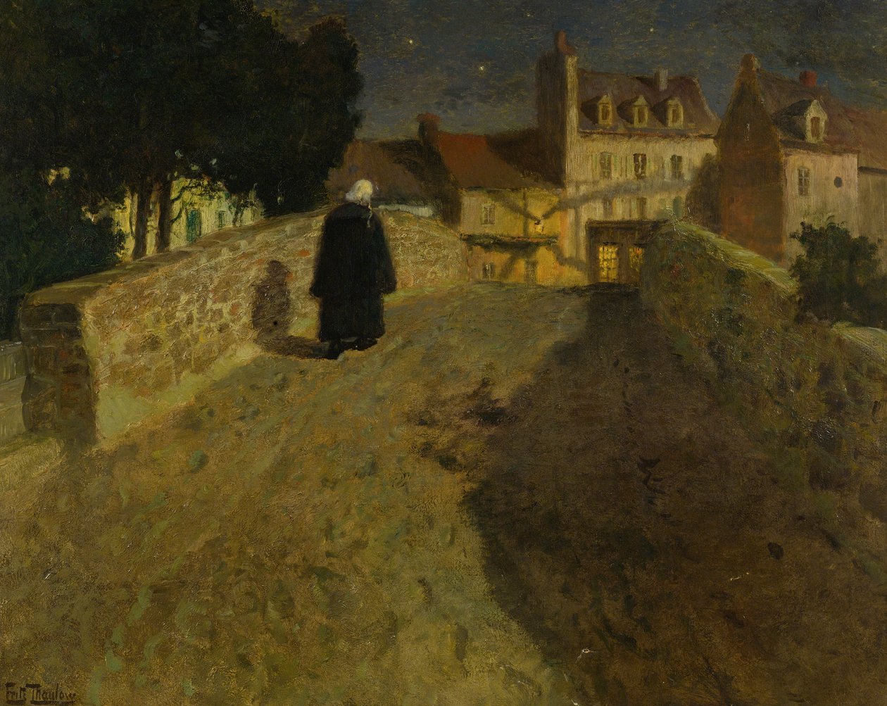 Towards the Pont Lovignon (Pont Fleuri) in Quimperlé av Fritz Thaulow
