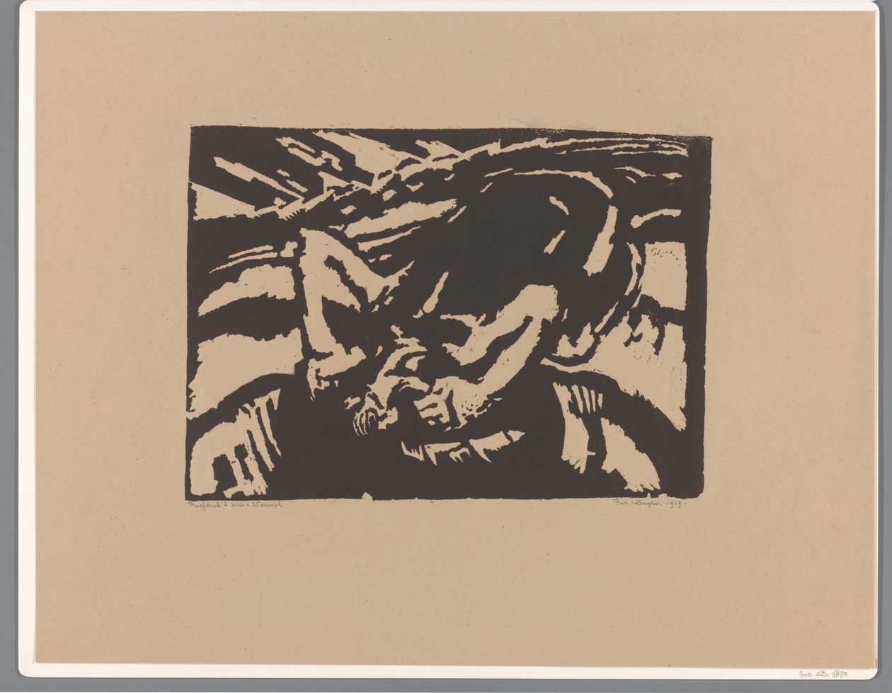 Knästående man av Frits van den Berghe (signed by artist)