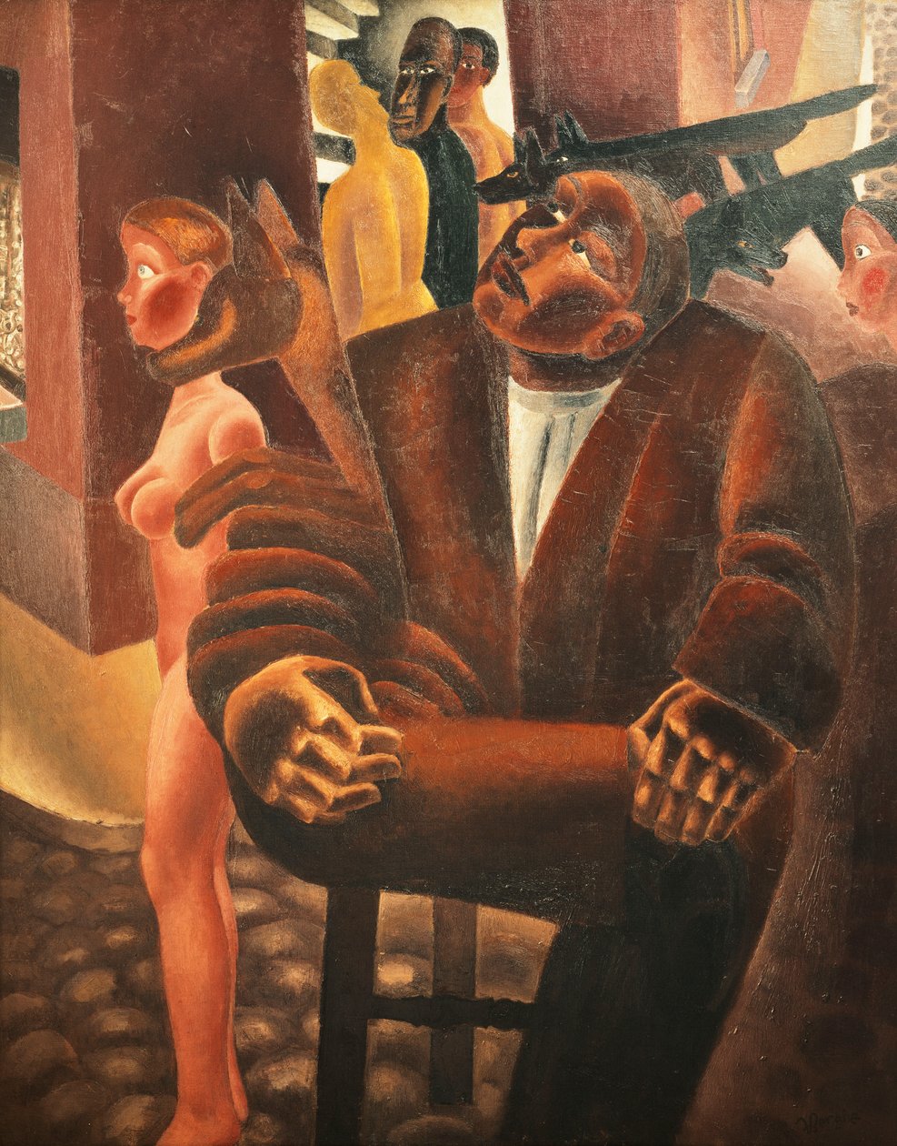 dagdrömma; Le Reve Eveille - Dream at Wake, c.1926-27 (olja på duk) av Frits van den Berghe