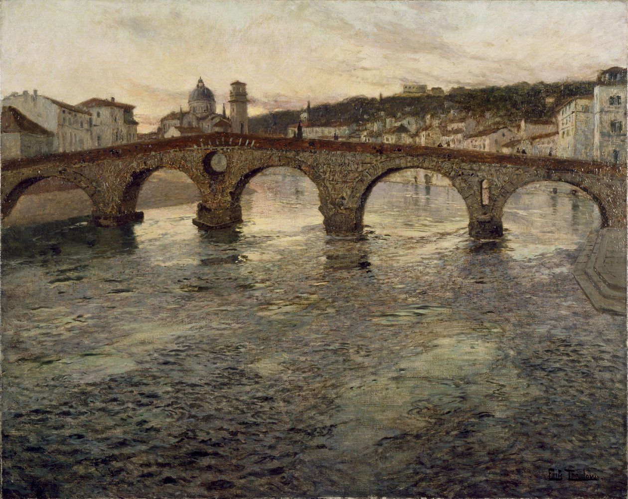 Adigefloden i Verona, 1899 av Frits Thaulow