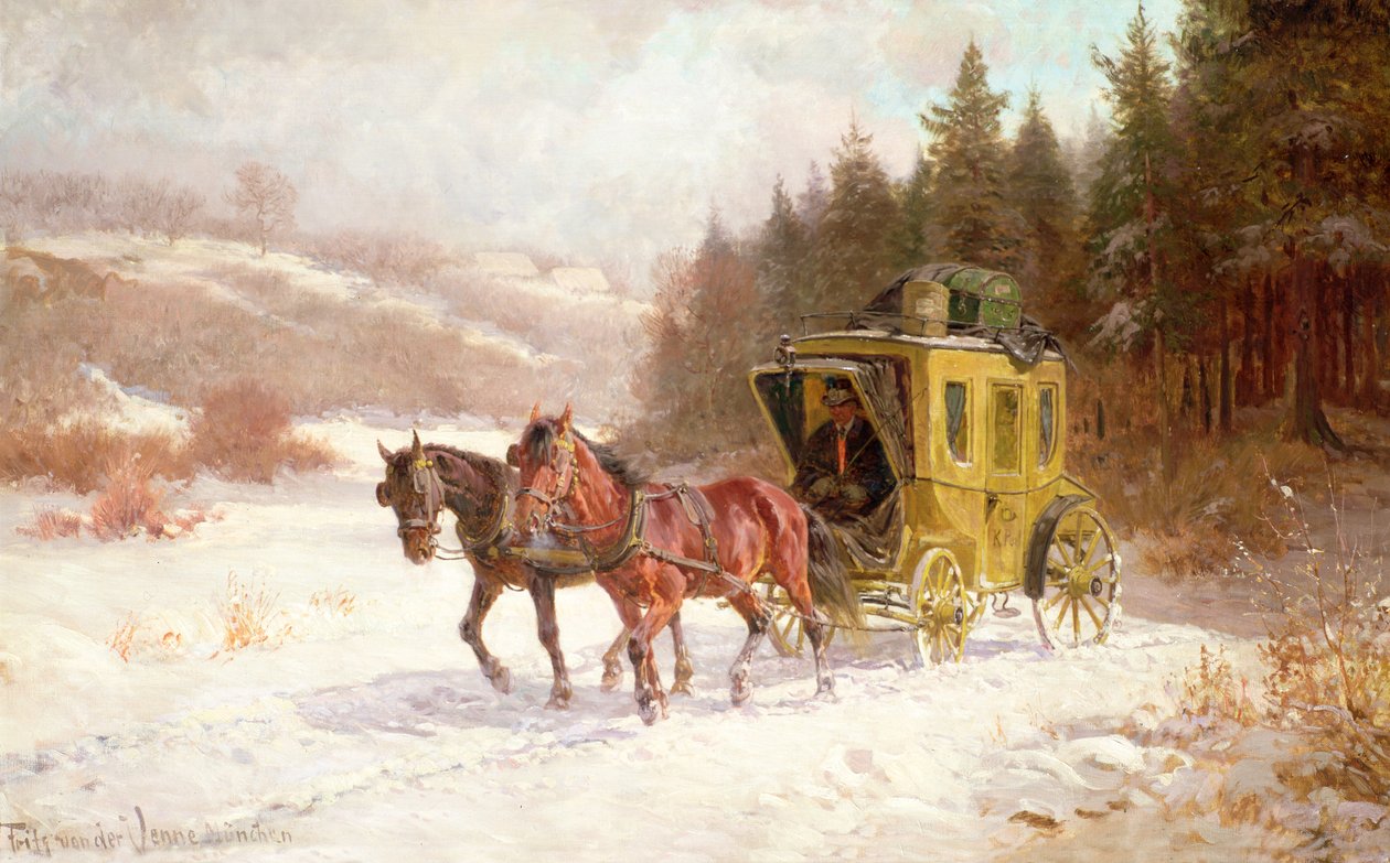 Postcoachen i snön av Fritz van der Venne