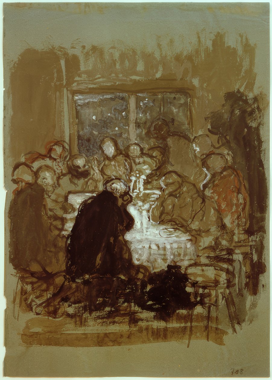 Kompositionsskiss för "The Last Supper" av Fritz von Uhde
