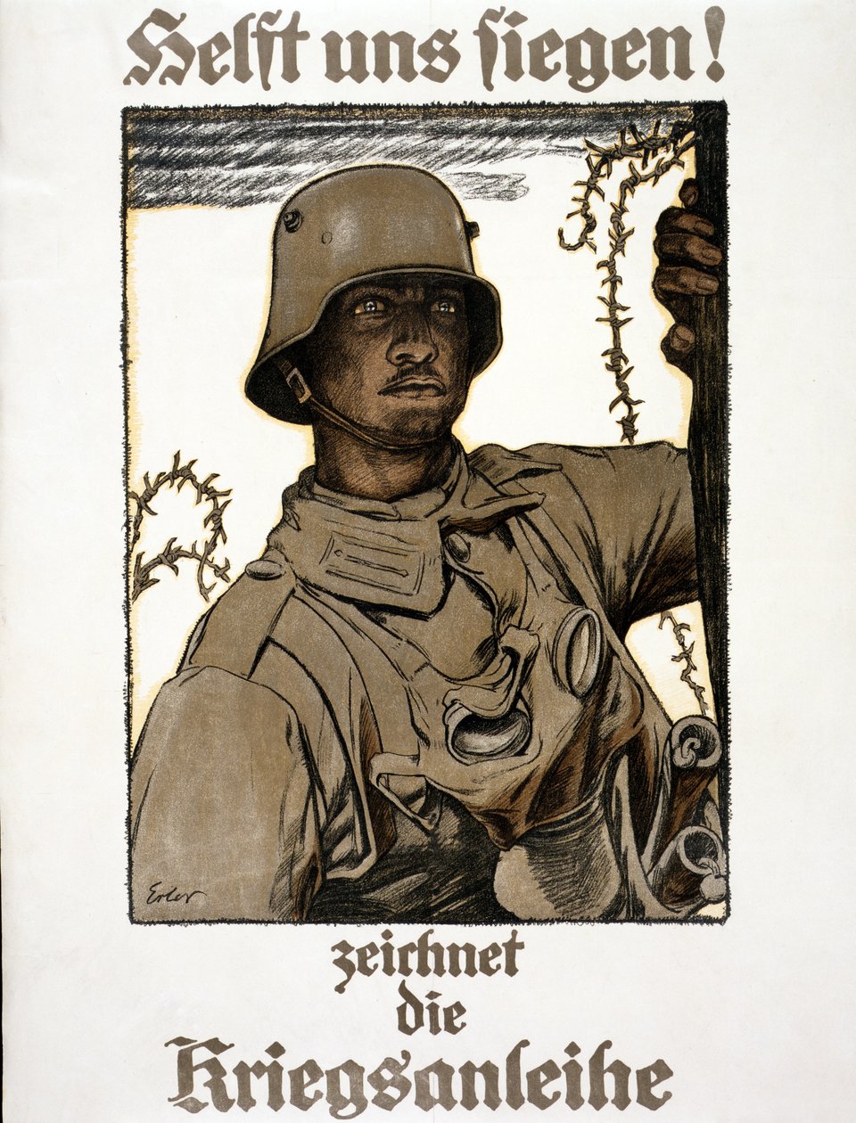 Hjälp oss att vinna! Zeichnet die Kriegsanleihe, publicerad i en publikation. München, 1917 av Fritz Erler