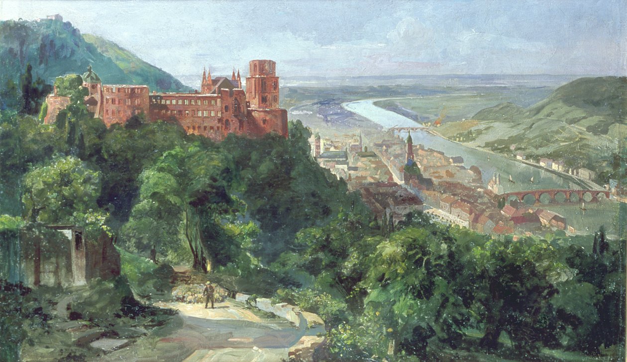 Utsikt över Heidelberg, ca 1910 av Fritz Genutat