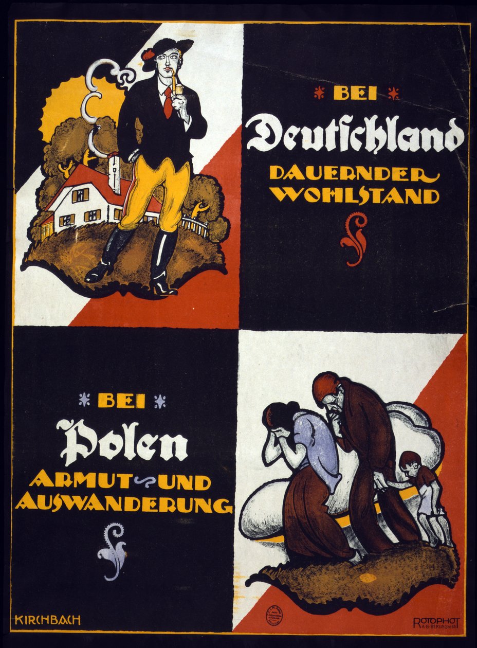 Tysk anti-polsk affisch av Fritz Gottfried Kirchbach