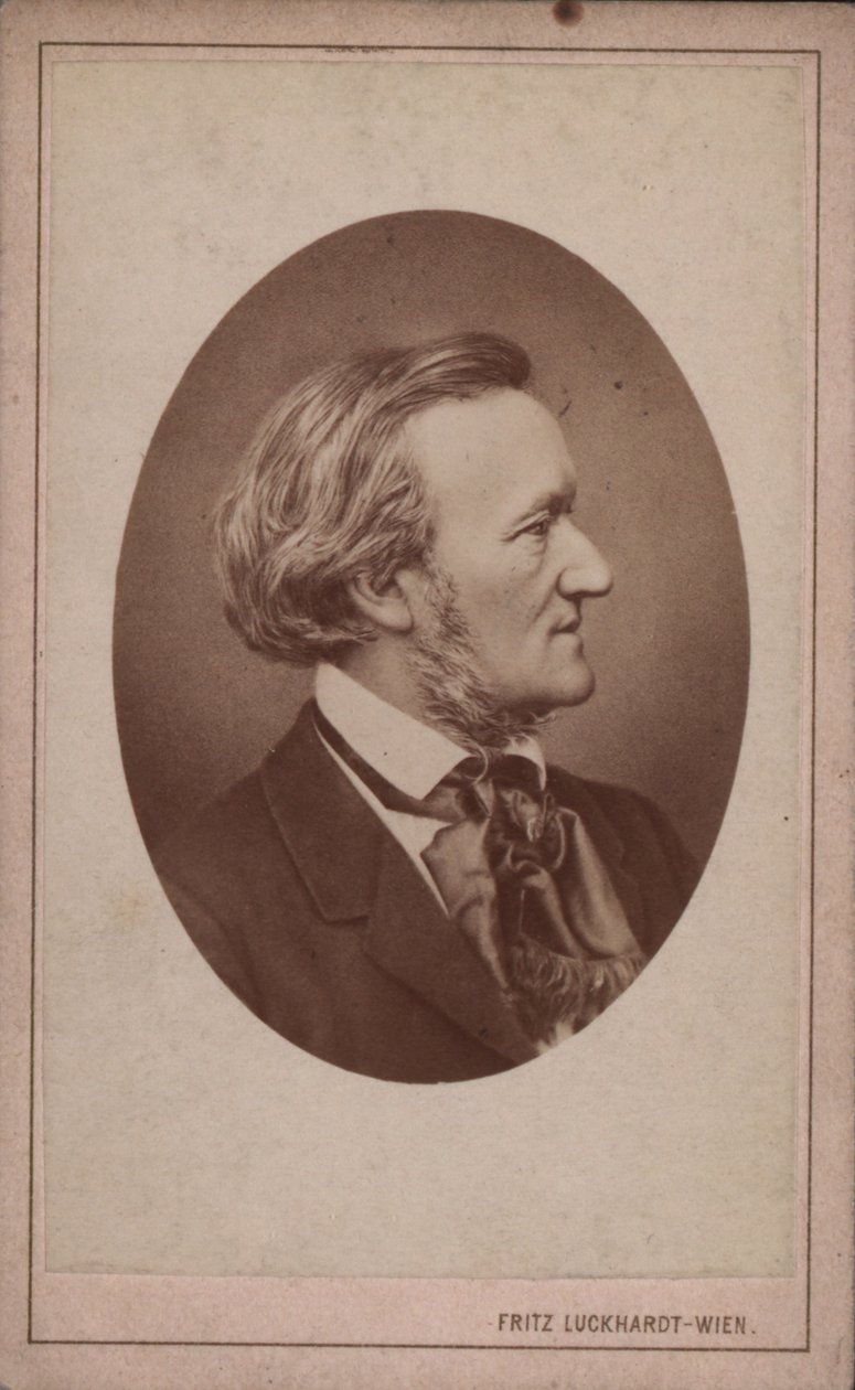 Porträtt av kompositören Richard Wagner 1813-1883, ca. 1875. av Fritz Luckhardt