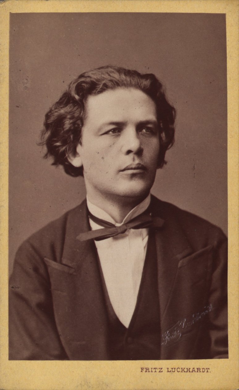 Porträtt av kompositören Anton Rubinstein 1829-1894, ca. 1870. av Fritz Luckhardt