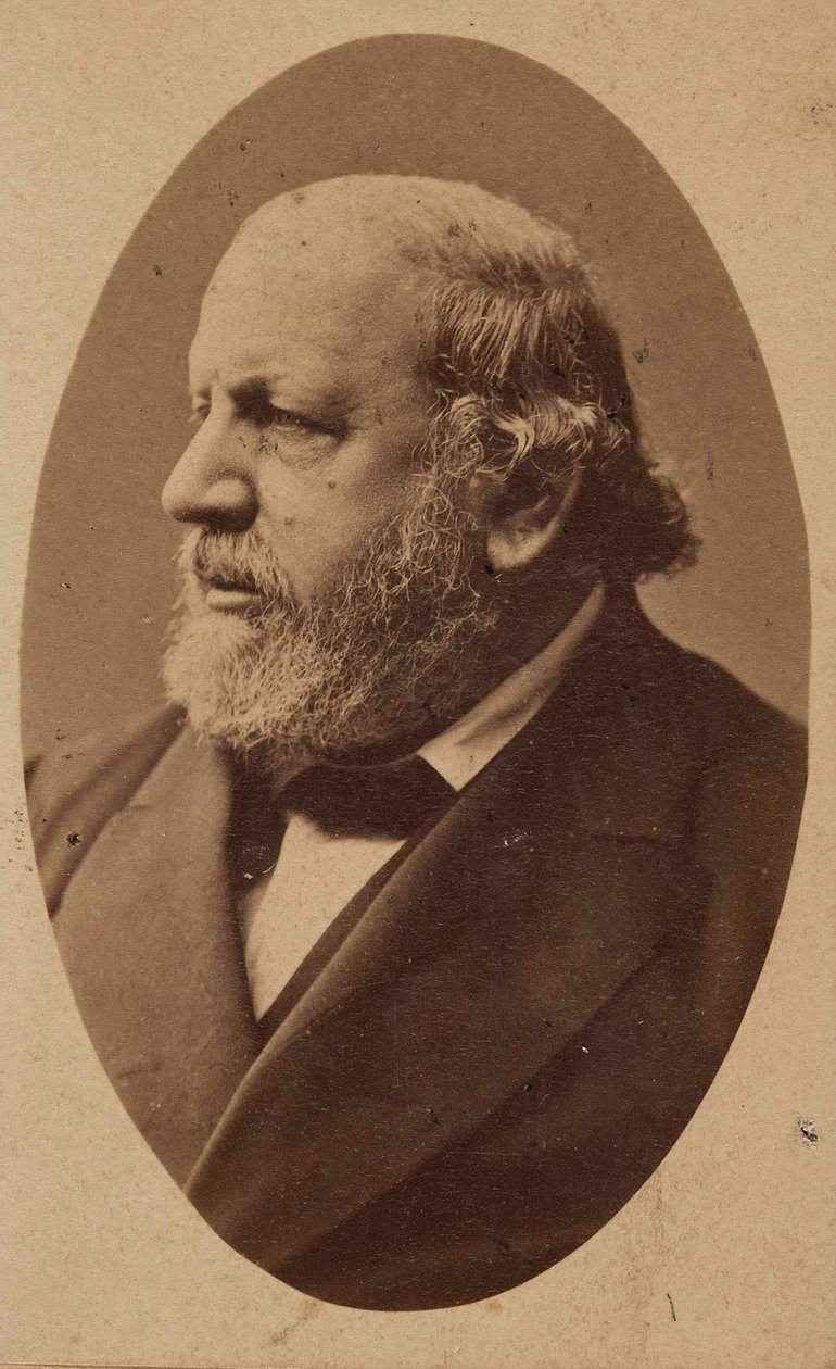 Porträtt av kompositören Ferdinand von Hiller 1811-1885, ca. 1880. av Fritz Luckhardt