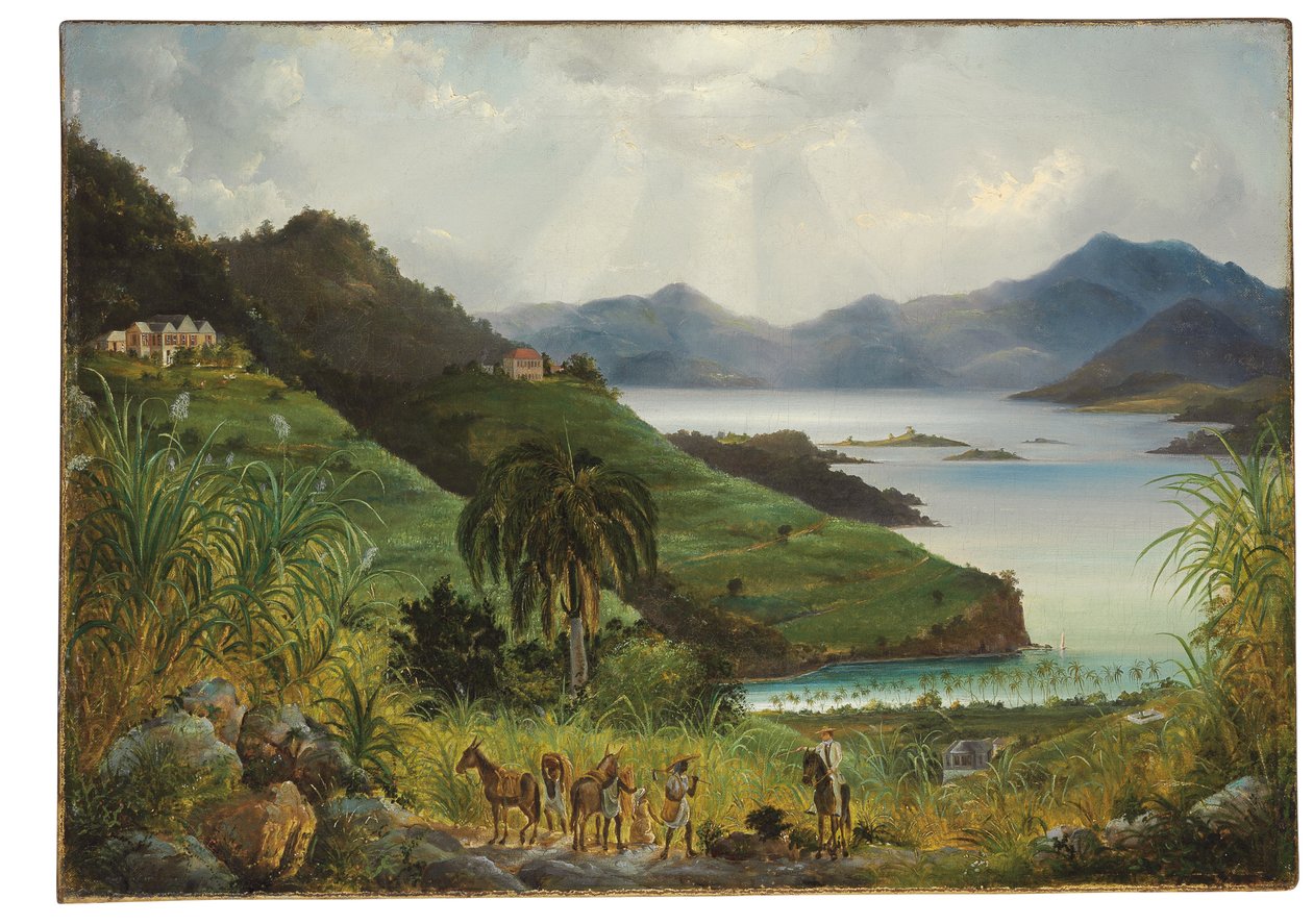 Cruz Bay; Cinnamon Bay, Danska Västindien (Amerikanska Jungfruöarna) av Fritz Siegfried Georg Melbye