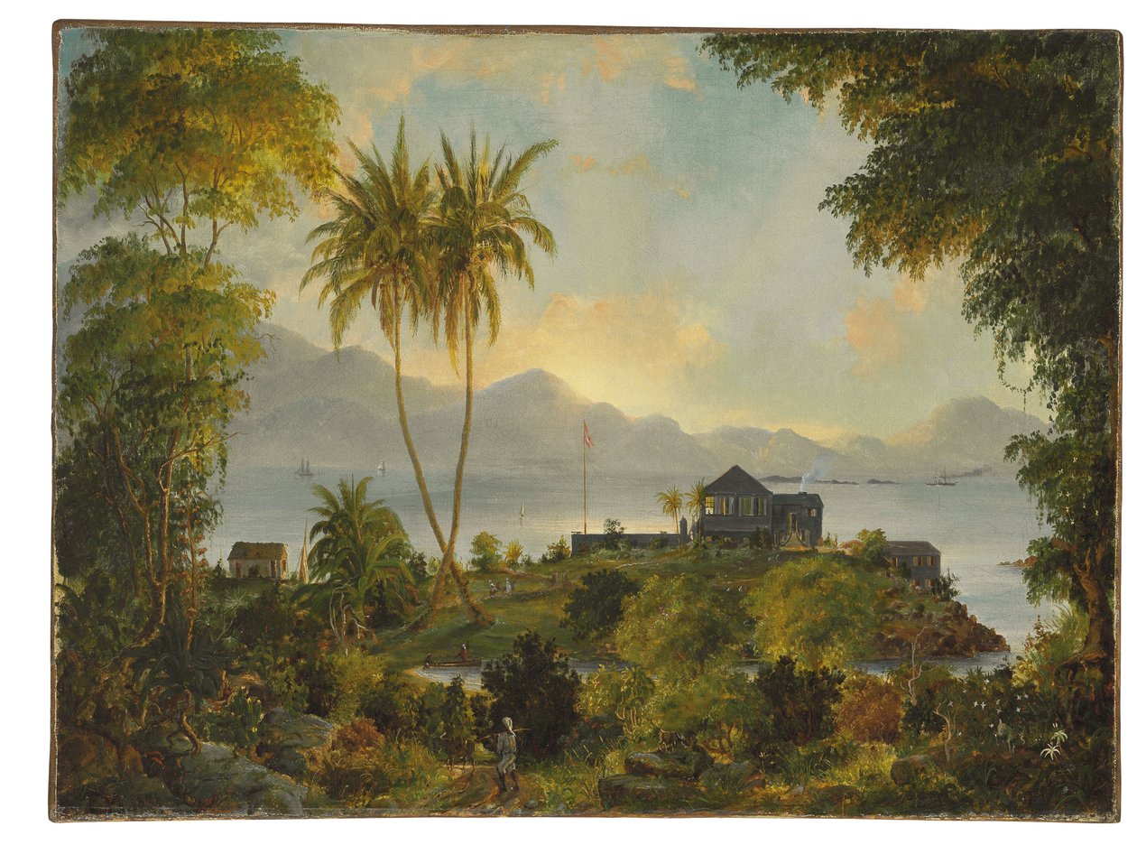 Cruz Bay; Cinnamon Bay, Danska Västindien (Amerikanska Jungfruöarna) av Fritz Siegfried Georg Melbye