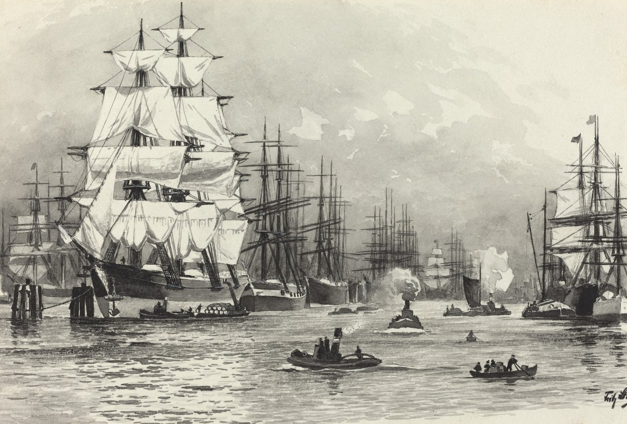 Segelfartyg hamn av Fritz Stoltenberg