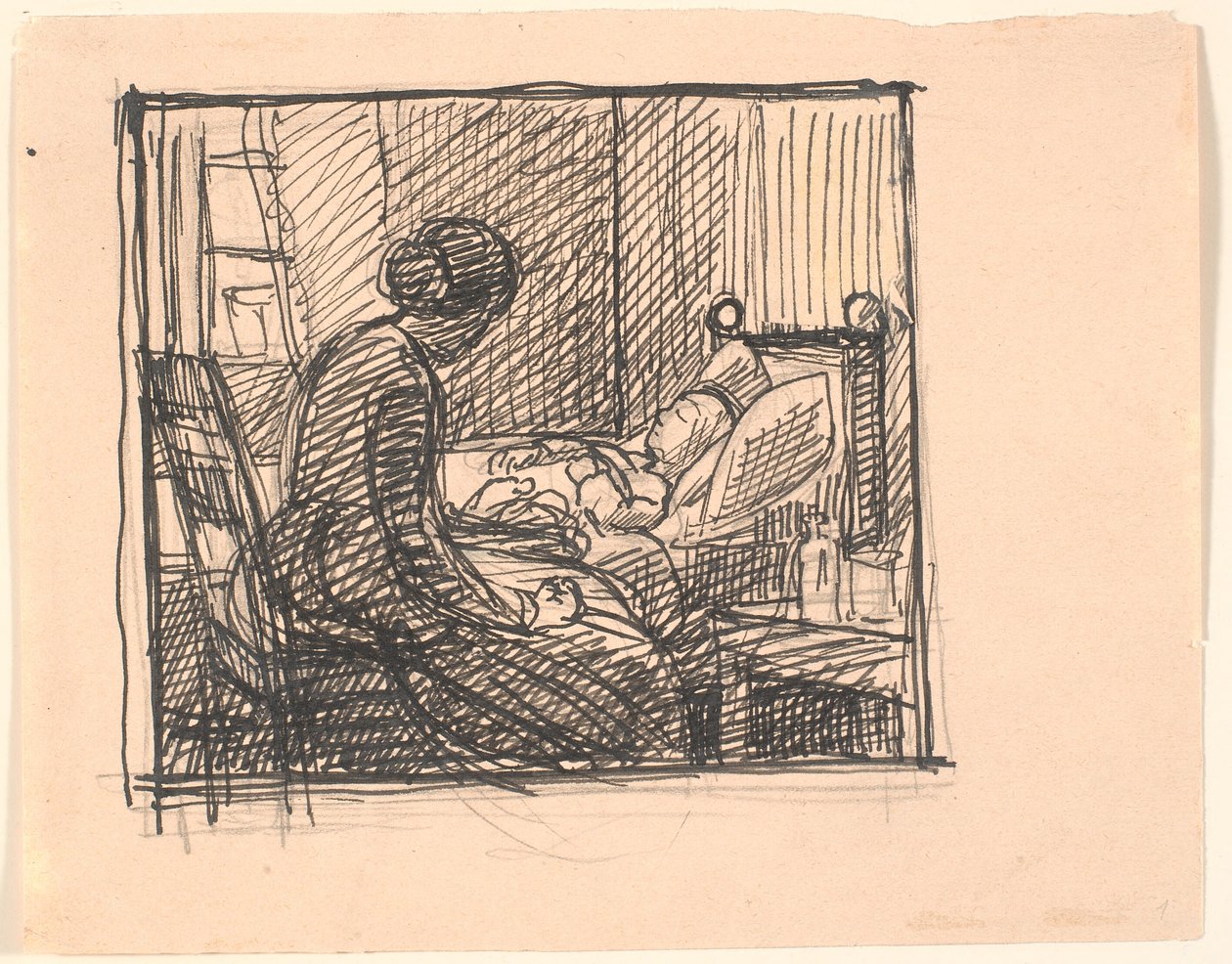 Det satt en mamma med sitt lilla barn... av Fritz Syberg
