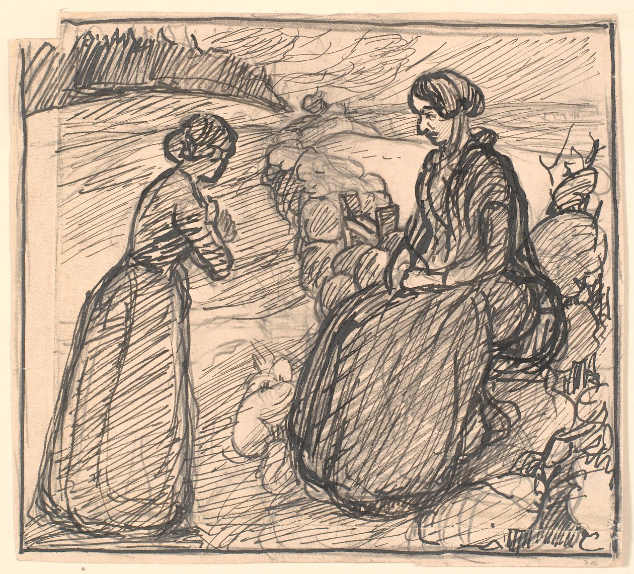 Utkast till H.C. Andersen "Berättelsen om en mamma" av Fritz Syberg