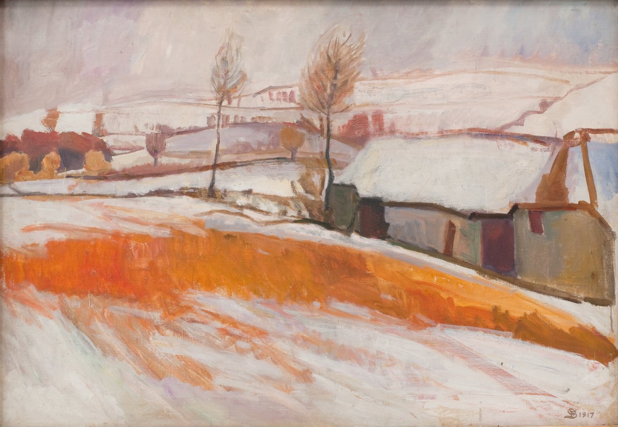 Vinterlandskap. Ovanför Kærby Hill. av Fritz Syberg