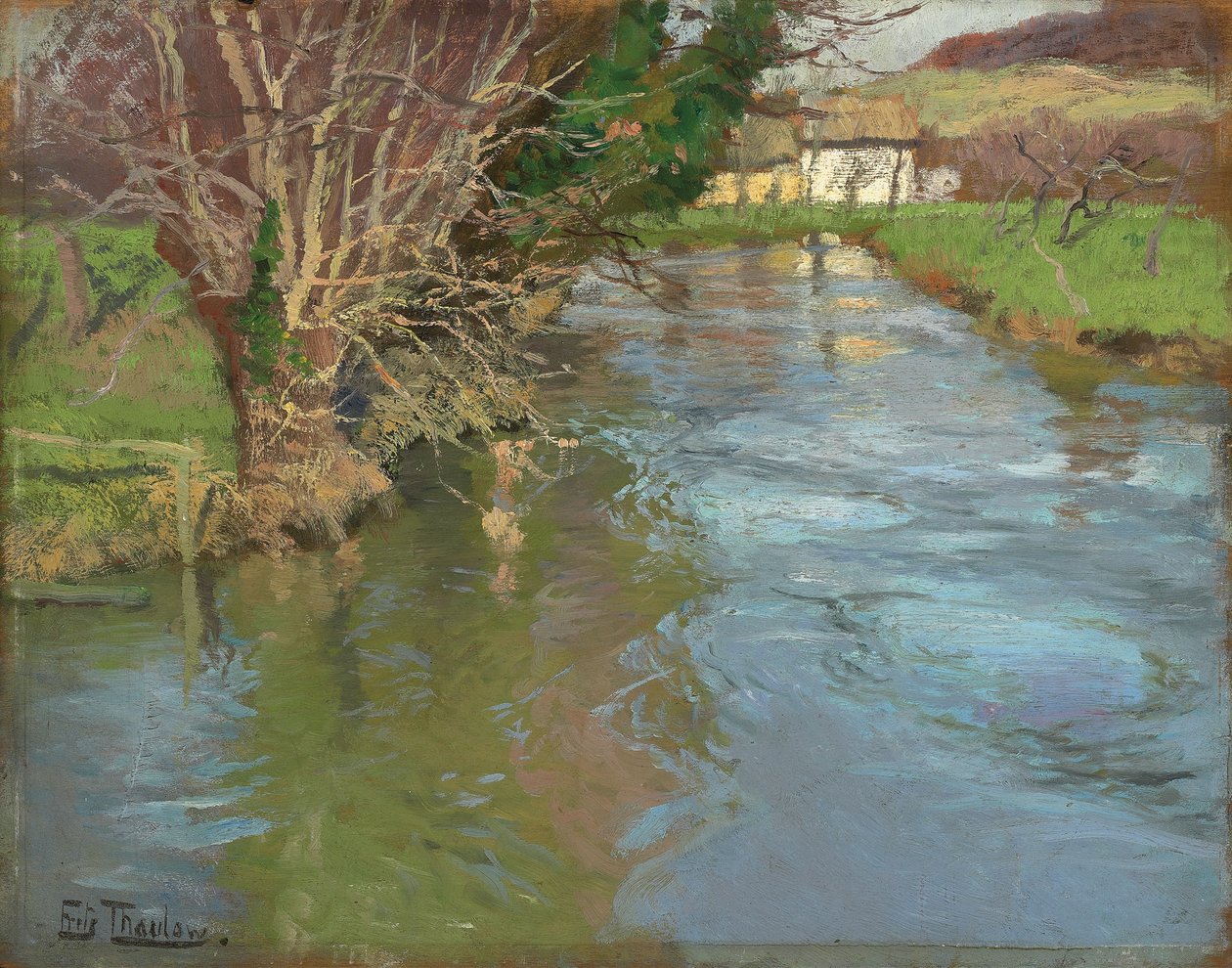 En ström på våren, av Frits Thaulow