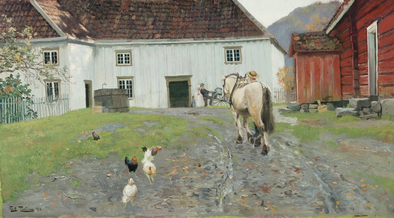 På gårdsplanen av Fritz Thaulow
