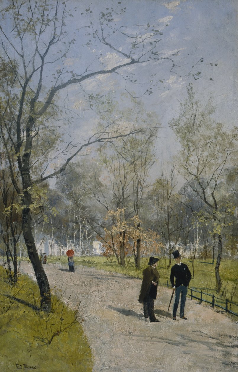 Från den kungliga trädgården (olja på duk) av Fritz Thaulow