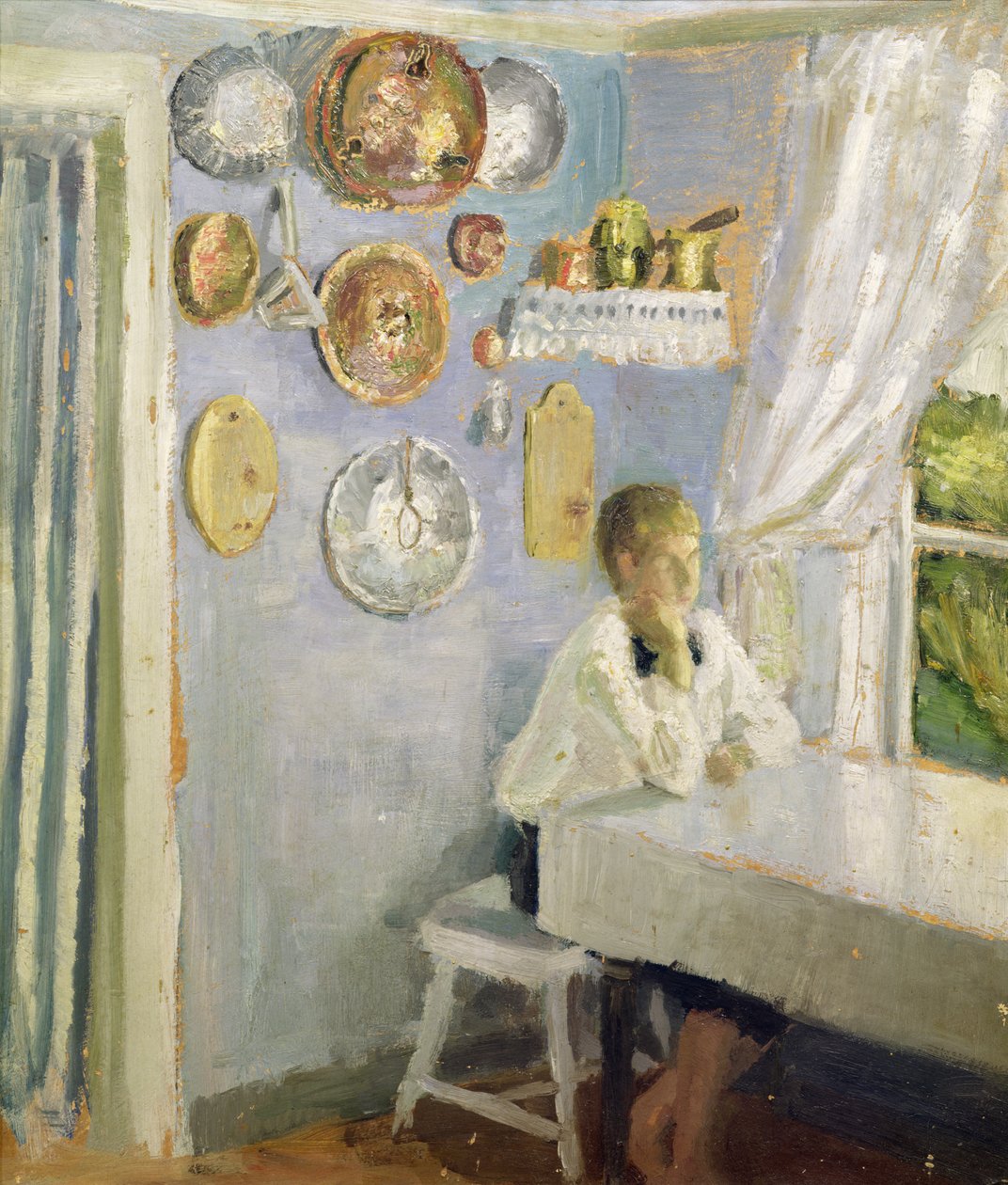 Harald vid frukostbordet, ca 1900 (olja på panel) av Fritz Thaulow