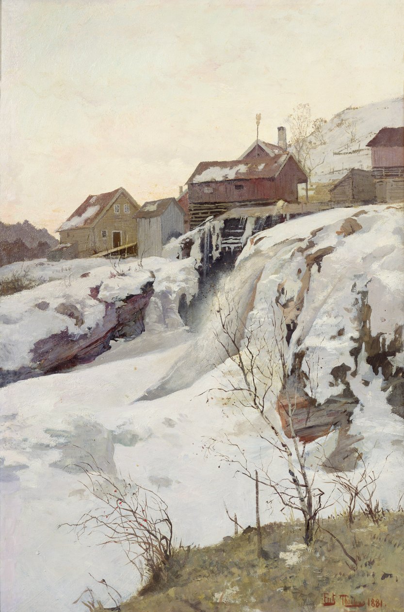 Haug faller av Fritz Thaulow