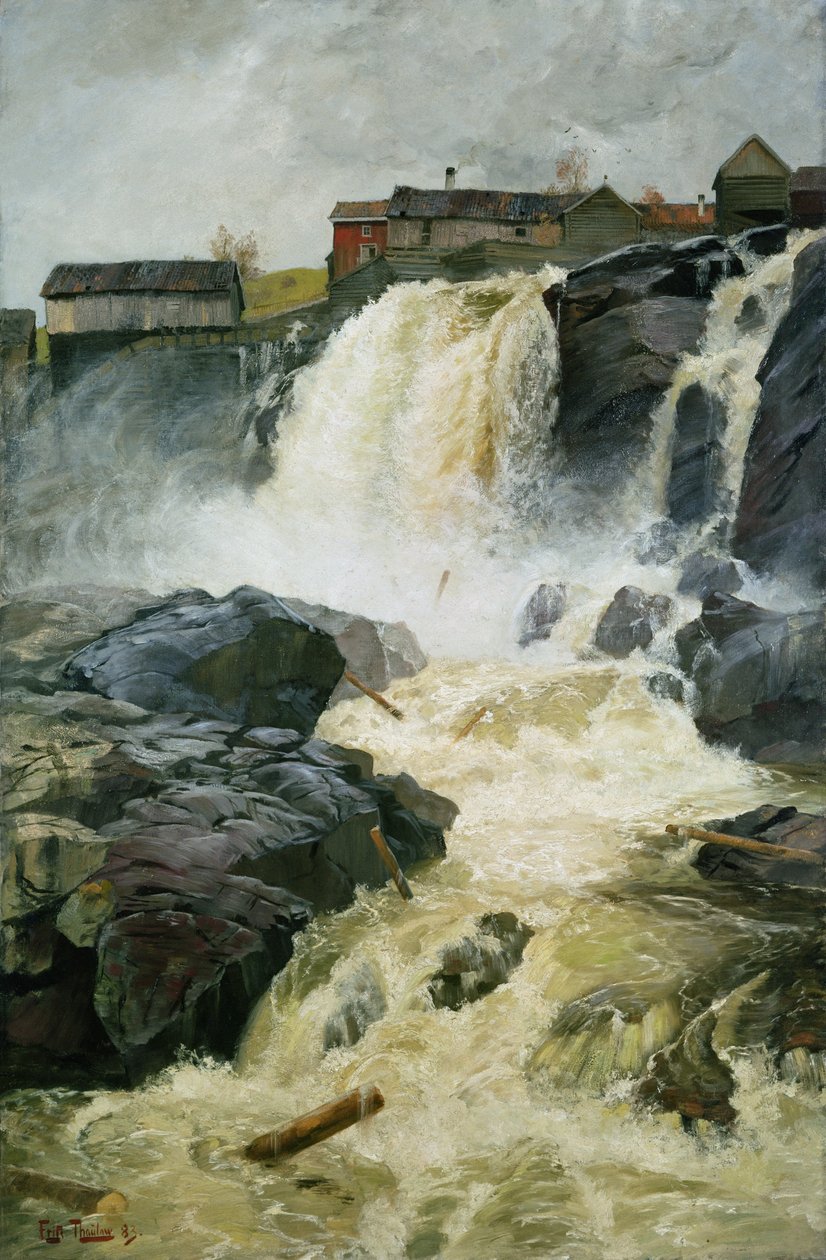 Haug faller, Modum av Fritz Thaulow