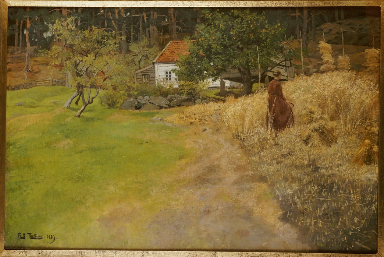 Höslagning, Stord, 1889 av Frits Thaulow