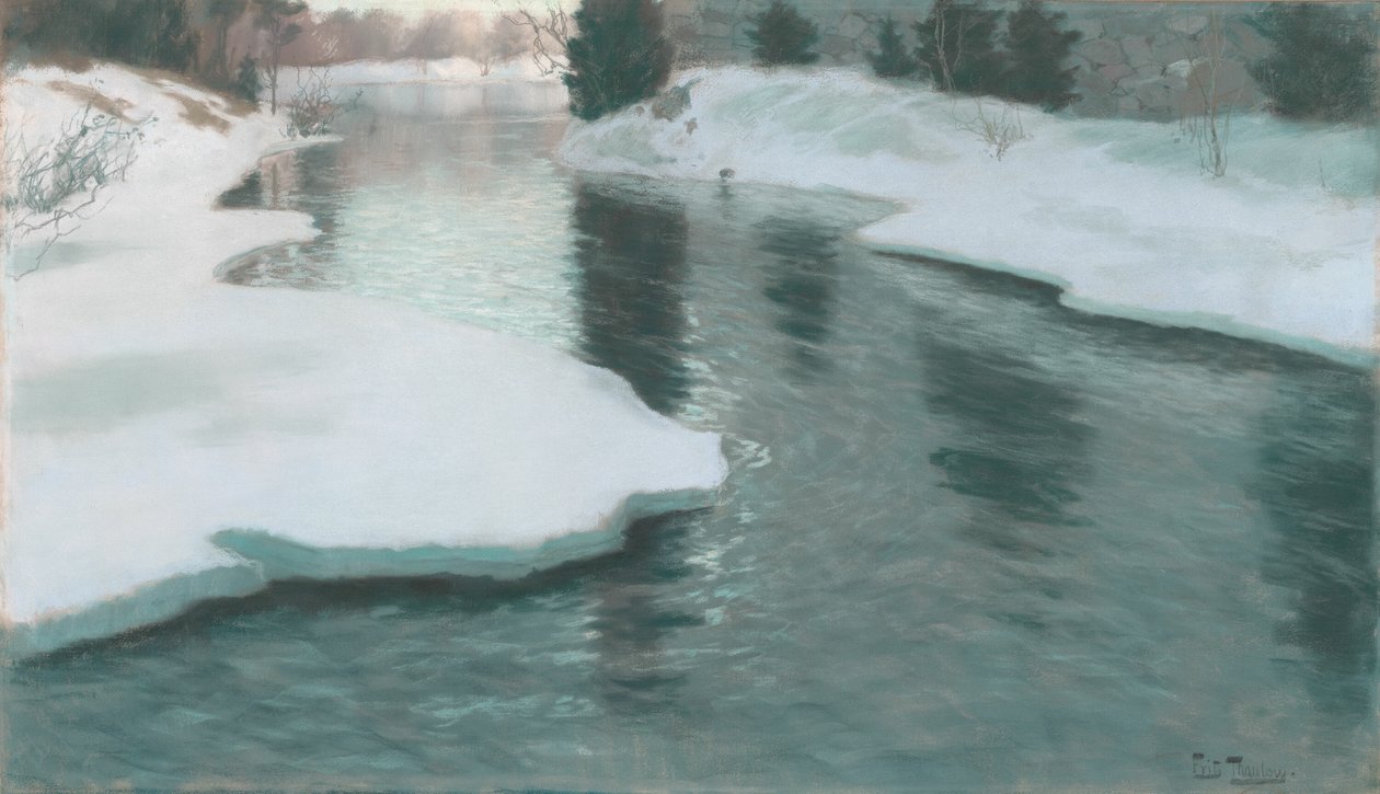 Smältande snö av Fritz Thaulow