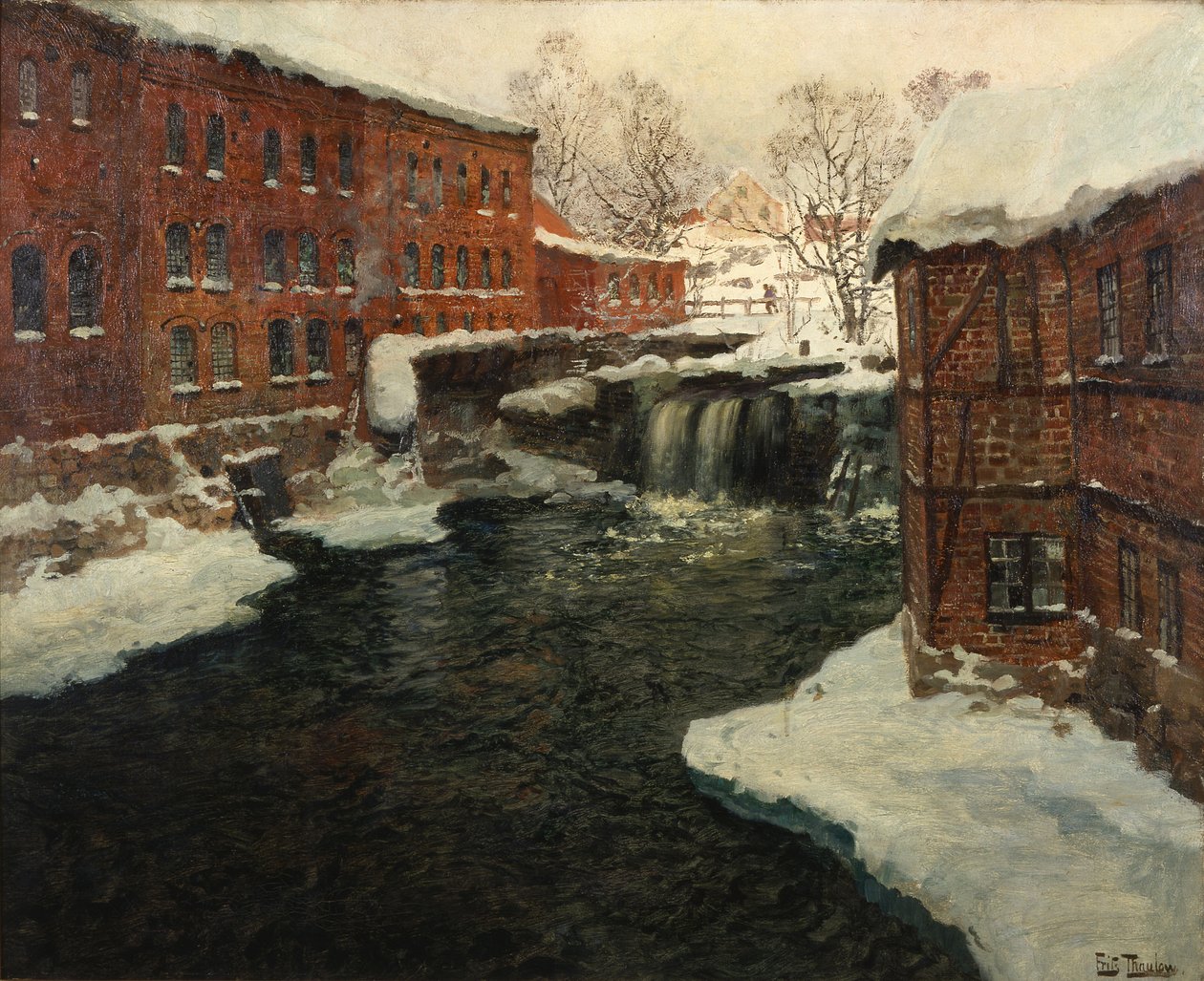 Kvarnscen, ca 1885-90 (olja på duk) av Fritz Thaulow