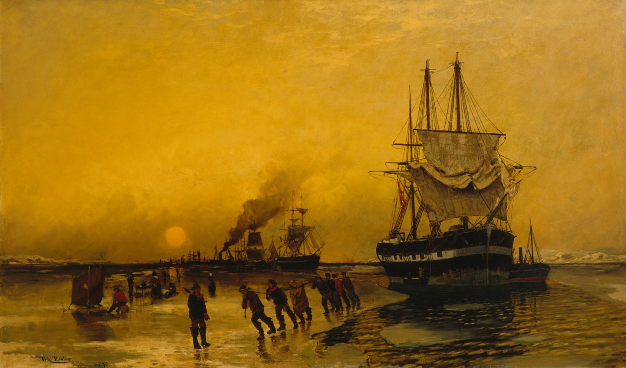 Öppen kanal (i isen) av Fritz Thaulow