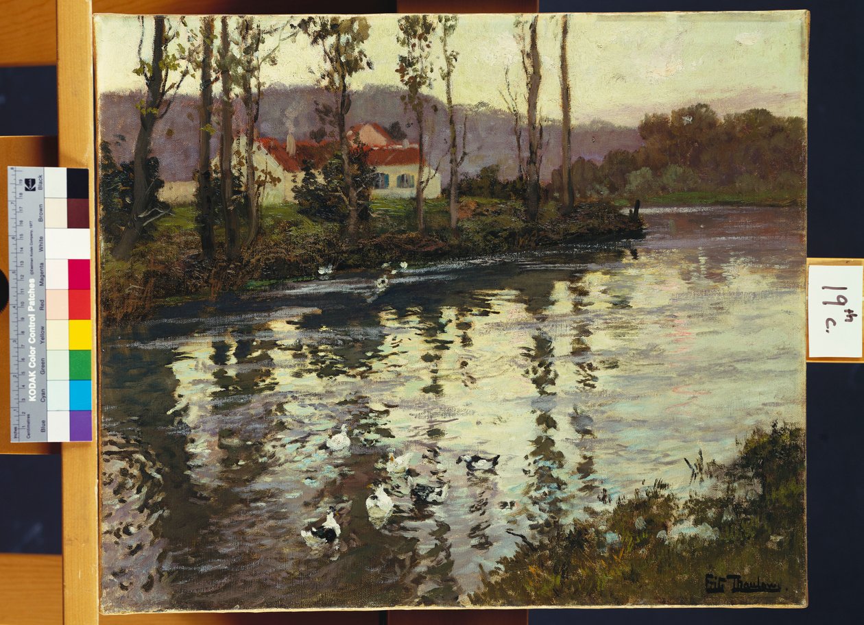 Flodlandskap med ankor av Frits Thaulow