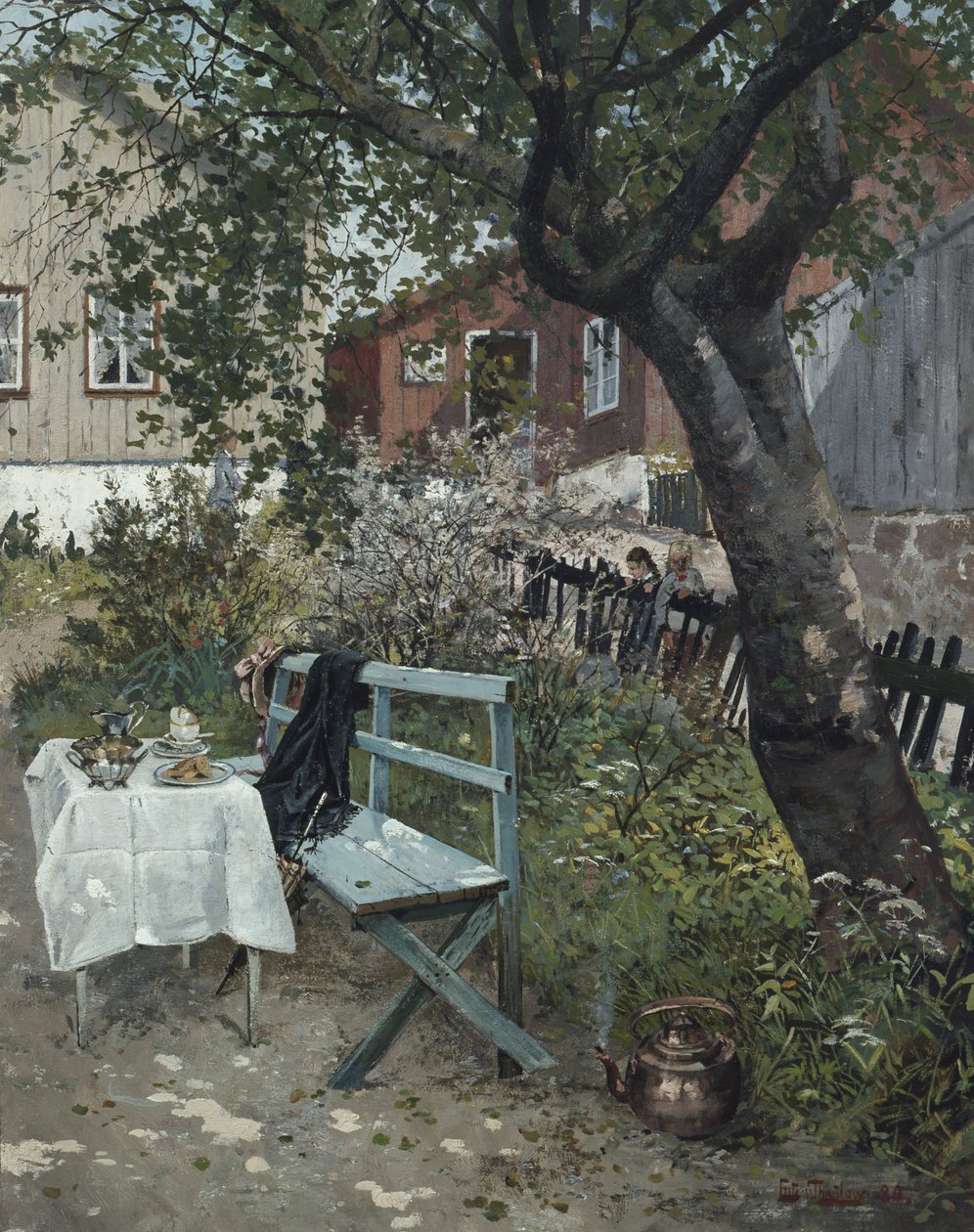 Sommardag i trädgården av Fritz Thaulow