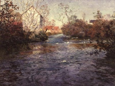 Den blå floden i Amiens av Fritz Thaulow
