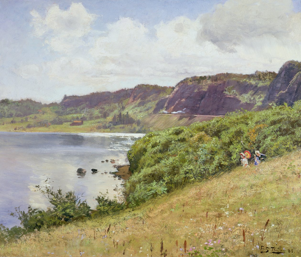 Två damer som går på den norska landsbygden, 1883 av Frits Thaulow