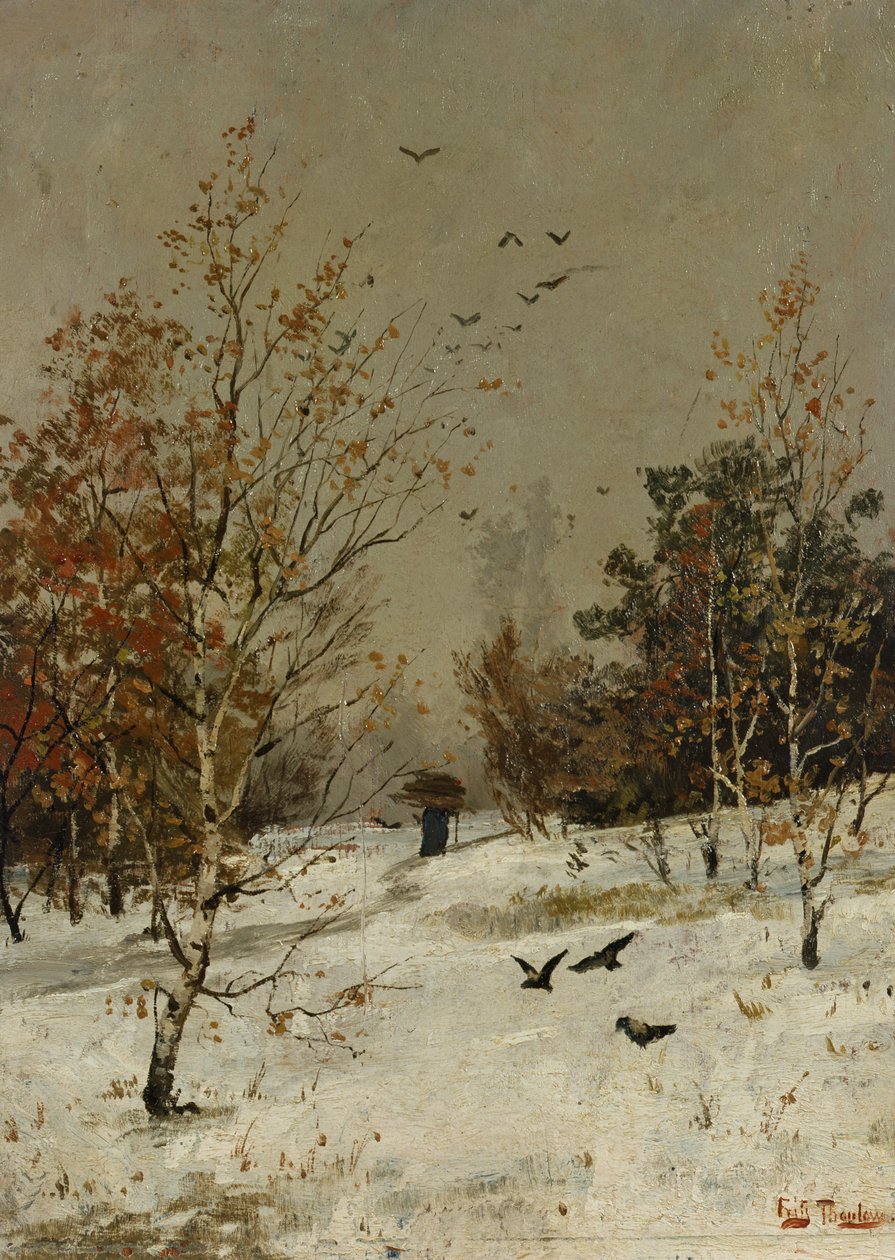 Vinter, ca 1876 av Fritz Thaulow