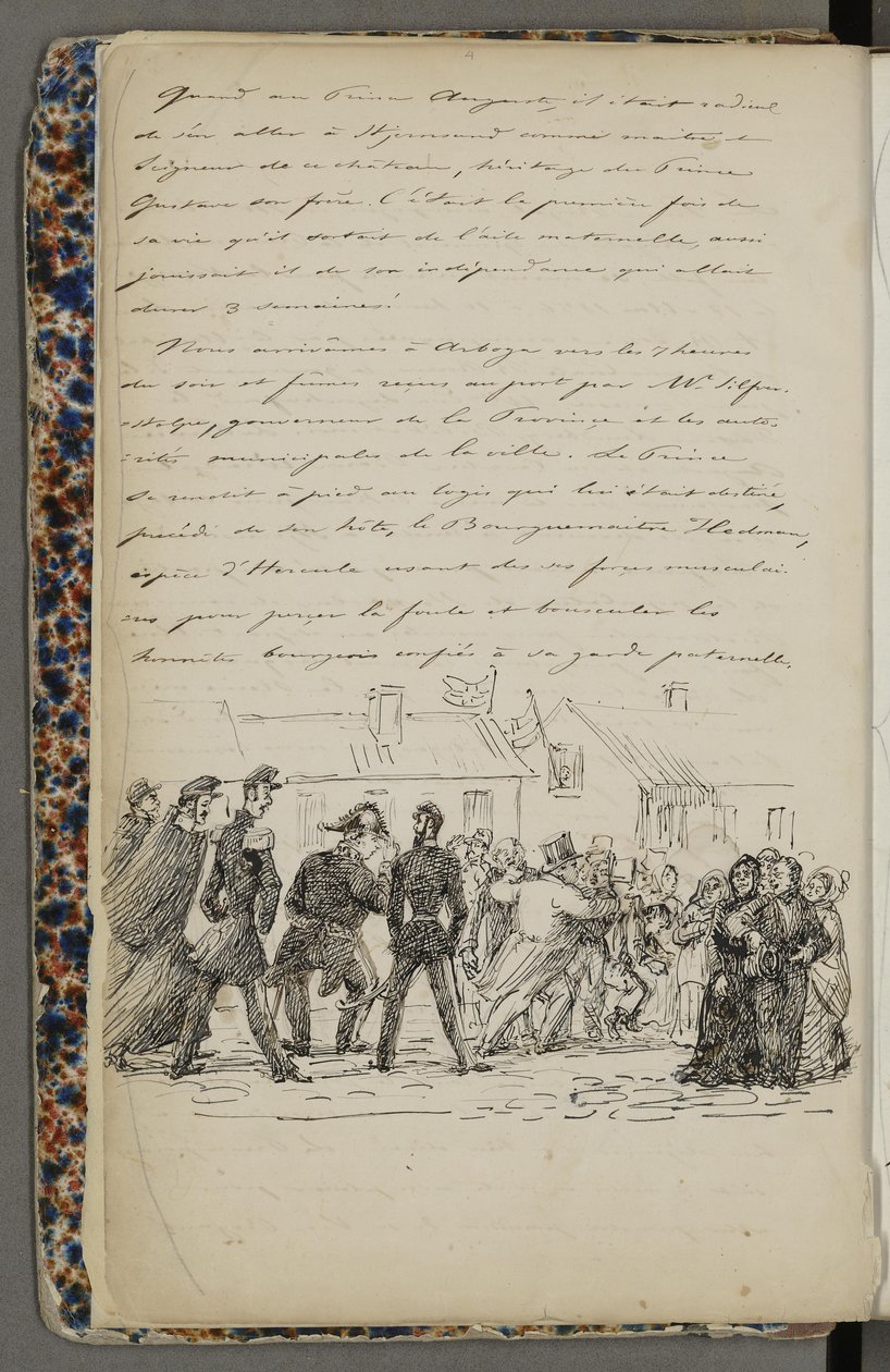 Illustration hämtad från ett privat arkiv i Nationalbiblioteket med titeln Voyage en Norvège 1856 av Fritz von Dardel av Fritz von Dardel