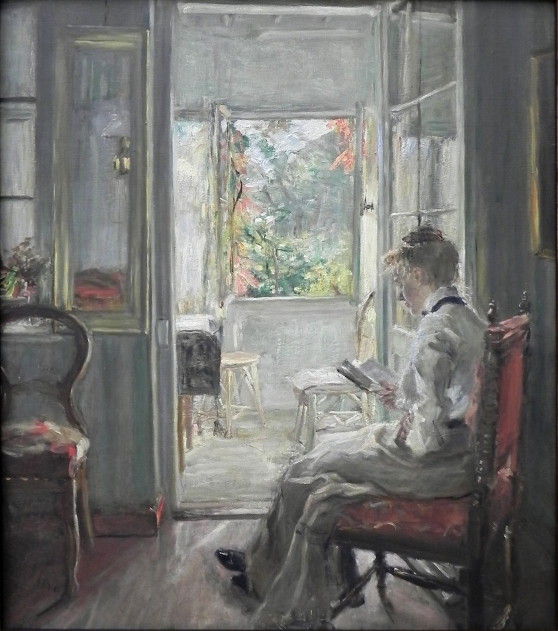 Läsande flicka / I verandans dörröppning av Fritz von Uhde