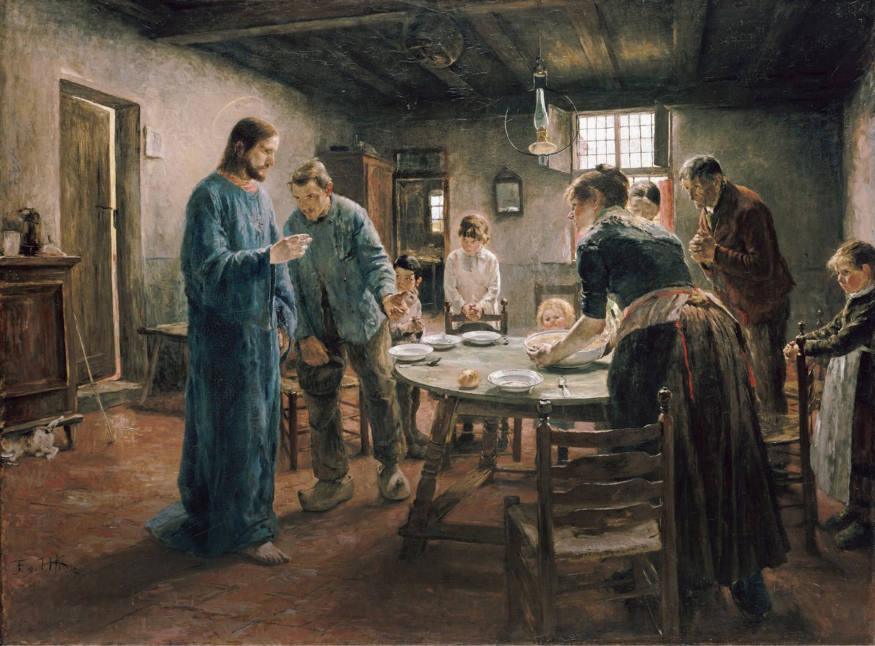 Bön före måltiden av Fritz von Uhde