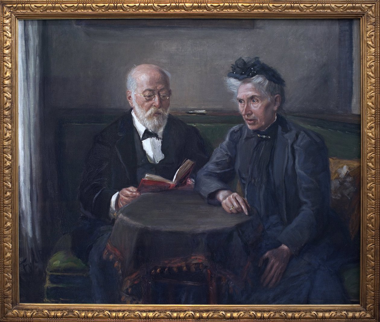 Senator Gustav Hertz och hans fru. Målning av Fritz von Uhde (1848-1911), olja på duk av Fritz von Uhde