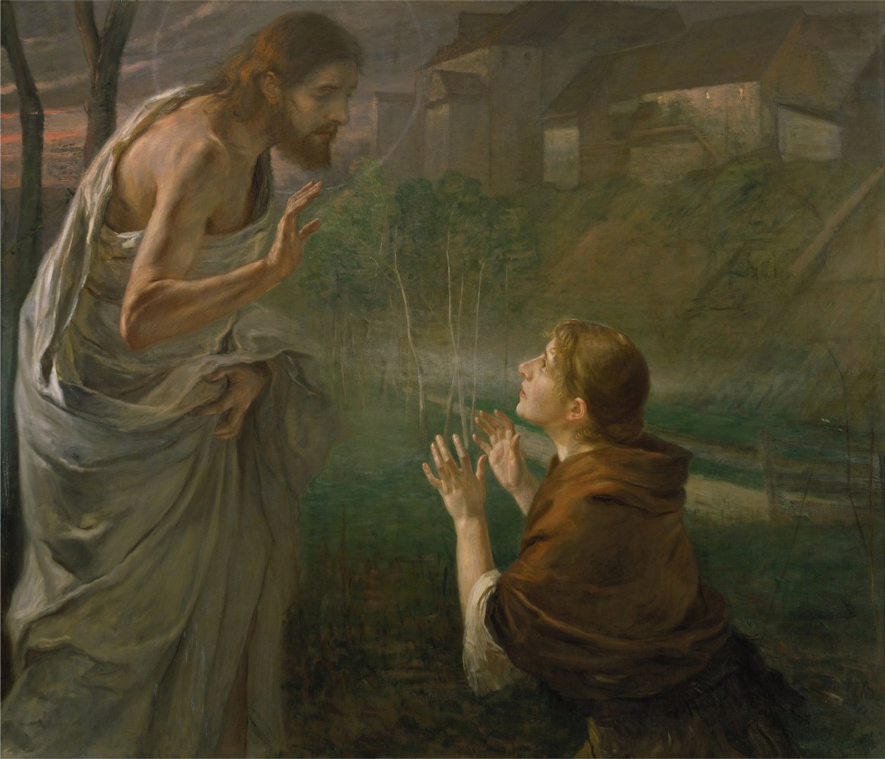 Rör mig inte. Johannes 20:17 av Fritz von Uhde